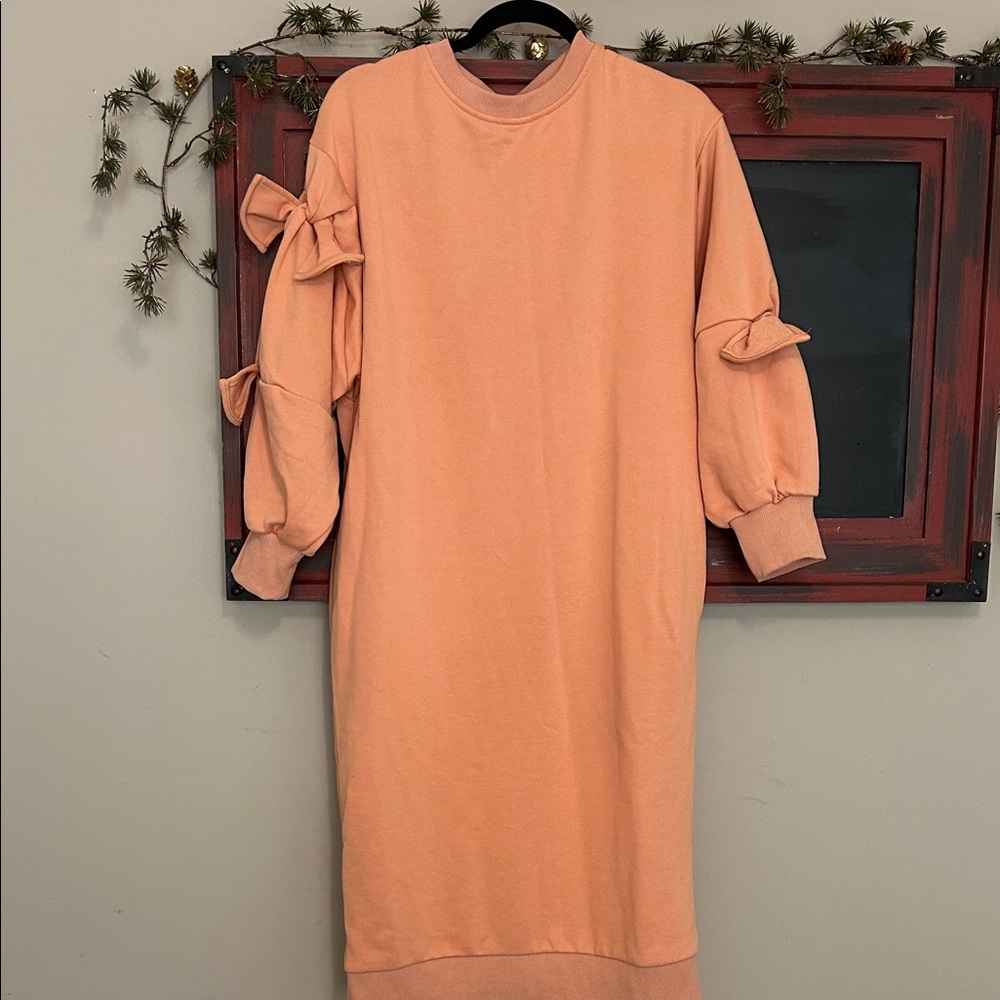 Chic Long Sleeve Dress with Bow Details